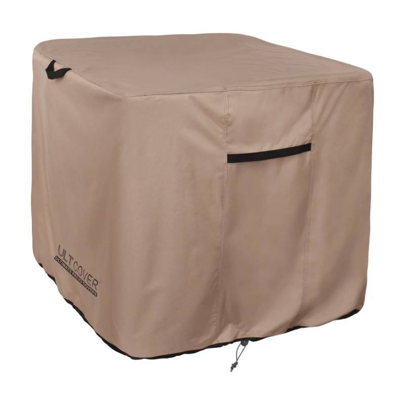 lot 57015 image: Waterproof Square Air Conditioner Cover for Outside AC Units Size Upto 30W x 30D x 32H inch - Retail $30