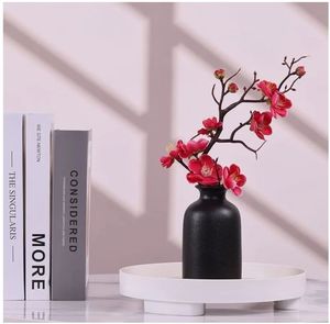 lot 46108 image: 6 Pack Matte Black Ceramic Bud Vases �� 5 Modern Boho Mini Vases for Flowers, Pampas Grass, or Dried Stems �� Small Rustic Centerpieces - Retail $29