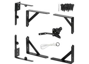 lot 46116 image: Corner Brace Bracket Anti Sag Gate Frame Hardware Kit for Wooden Fence with Latch - Retail $26