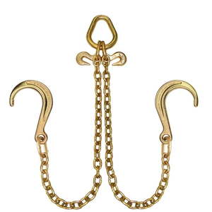 lot 46125 image: VULCAN Towing Chain Bridle - 8 inch J Hooks - G70 Chain - 40 inches Long - 4700 Lbs SWL - Retail $80