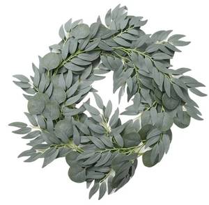 lot 46140 image: Artificial Eucalyptus Garland DIY Wreath Foliage Hanging Plants Greenery Leaves Vines for Wedding Arch Wall Ceremony Party Festival, 3 Pack. - Retail $27