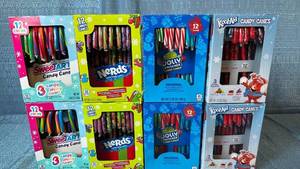 lot 2025 image: Holiday Candy Canes Mixed Brand Lot - 8 Boxes