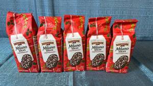 lot 2032 image: Pepperidge Farm Milano Slices Peppermint Holiday Cookies - 5 Bags