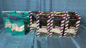 lot 2038 image: Ghirardelli Holiday Chocolate Collection - White Sugar Cookie and Peppermint Bark Squares