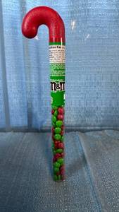 lot 2138 image: M&M Christmas Candy Cane Tube 15 Count.