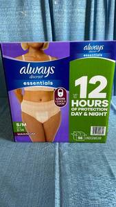 lot 3005 image: Always Discreet Essentials Incontinence Underwear SmallMedium 56 Count
