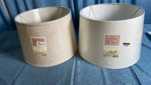 lot 3008 image: Threshold Large Drum Lamp Shades Set of 2