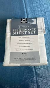 lot 3035 image: 6-Piece Performance Sheet Set Full Size 500 Thread Count