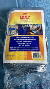 lot 3039 image: 50 Pack Premium Blue Shop Towels Industrial Cotton Blend 12x14 Inch