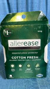 lot 3041 image: AllerEase Cotton Fresh King Size Zippered Pillow Protector