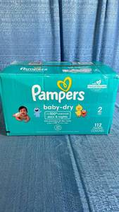 lot 3074 image: Pampers Baby Dry Diapers Size 2 Super Pack 112 Count