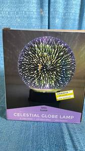 lot 3077 image: Celestial Globe LED Lamp with Mirrored Burst Effect