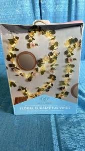 lot 3079 image: West & Arrow LED Eucalyptus Vine Garland Set 2 Pack