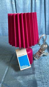 lot 3085 image: Room Essentials Pink Table Lamp with Pleated Shade