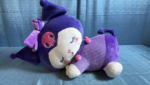 lot 8017 image: Purple Plush Hello Kitty Character Stuffed Animal with Bow
