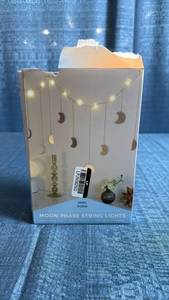 lot 8032 image: Teen Home Moon Phase String Lights with LED Warm White
