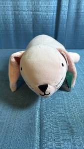 lot 8041 image: Pillowfort Brand 3lb Weighted Plush Bunny in Light Pink color