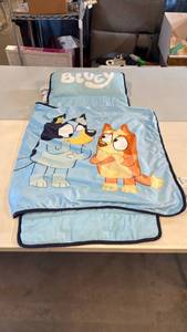 lot 8046 image: Bluey Childrens Nap Mat with Pillow and Ownership Tag