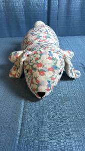 lot 8049 image: Pillowfort Brand 3lb Weighted Floral Print Stuffed Bunny Plush Toy