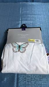 lot 8058 image: Lush Decor Flutter Butterfly Shower Curtain with Ruffled Trim