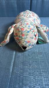 lot 8069 image: Pillowfort Brand 3lb Weighted Plush Bunny with Floral Print