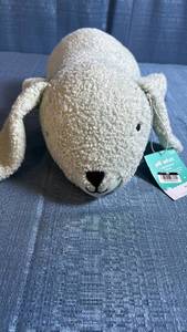 lot 8073 image: Pillowfort Brand 3lb Weighted Plush Bunny Stuffed Toy in Light Green Color