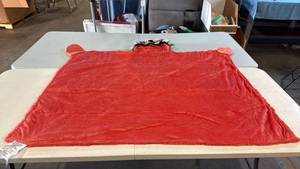 lot 8076 image: Pillowfort Brand Disney��s Moana Plush Hooded Blanket in Red Color with Built-in Hand Mitts