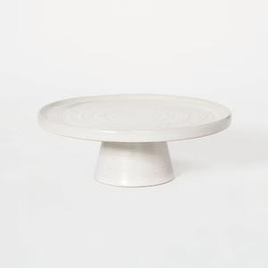 lot 5504 image: 12 Stoneware Cake Stand Cream - Threshold with Studio McGee