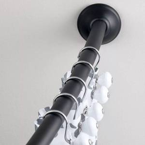lot 5533 image: $71 Interdesign Wall Mount Curved Bathroom Shower Curtain Rod