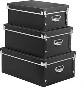 lot 5535 image: SEEKIND Storage Box with Lid, 3-in-1, Plastic, Foldable, Black