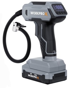 lot 5537 image: WORKPROX Tire Inflator Portable Air Compressor 150 PSI Cordless Pump, no ba