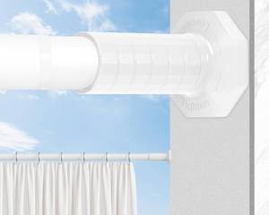 lot 5544 image: $46 Tension Curtain Rod 51-128 in (4-10 ft), No-Drill, White