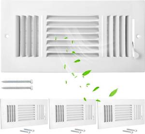 lot 5554 image: 6 Pcs 10x4 Inch Ceiling Vent Covers for WallCeiling White
