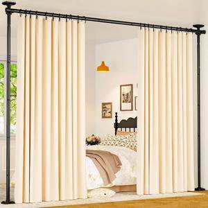 lot 5558 image: Goovilla Room Divider, No-Drill Tension Rods, 4-10ft, Black