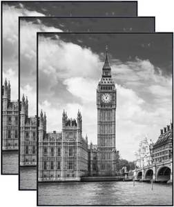 lot 5565 image: GOmaize Black Picture Frame 11x14 Set of 3 WallTable