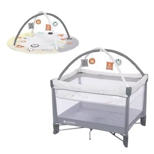 lot 5587 image: $130 Baby Trend Play Suite 3in1 Quick-Fold Playard & Baby Gym Quartz