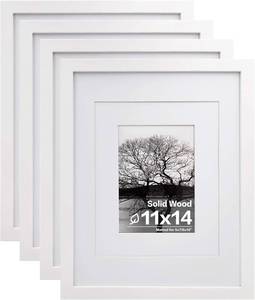 lot 5596 image: Egofine 11x14 Picture Frames Set of 4, Solid Wood, Plexiglass