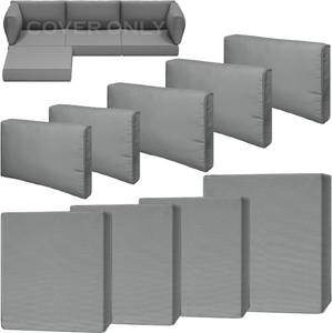 lot 5631 image: $90 9-Piece Waterproof Cushion Covers for 4-Seat Wicker Sectional