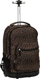 lot 5635 image: $84 Rockland Single Handle Laptop Rolling Backpack, 19, Leopard