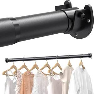 lot 5653 image: Supforce Closet Rods, 17 84 in Stepless Adjustable Rod, Black