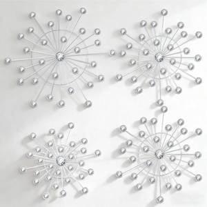 lot 5673 image: xozeooeu 4 Pcs Silver Starburst Wall Decor, Metal Sunburst Art