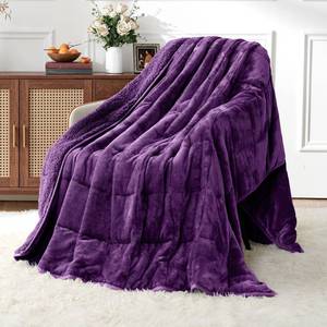 lot 5675 image: $50 Uttermara Weighted Blanket for Adults Queen 60x80in 15lb Purple