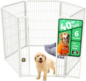 lot 5680 image: $110 FXW Homeplus Unleashed Indoor Dog Playpen 40in, 6 Panels, White