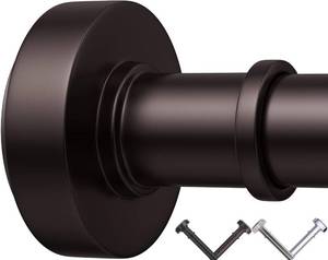 lot 5694 image: Oil Rubbed Bronze Tension Shower Curtain Rod, 18-39 in, No-Drill