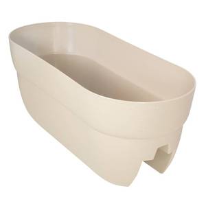 lot 5699 image: EMSCO GROUP 9.5-in W White Resin Railing Planter with Drainage