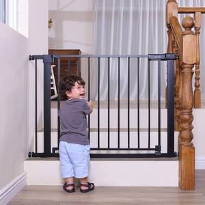 lot 5731 image: $90 Babelio Baby Gate Doorways & Stairs, 41-46 in, Walk-Thru, Black