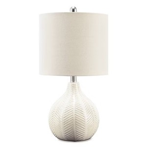 lot 5739 image: $55 Rainermen Ceramic Table Lamp Off White-Signature Design by Ashley