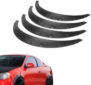 lot 5745 image: BLACKHORSE-RACING 4PCS Universal Fender Flares 250mm Widebody PU