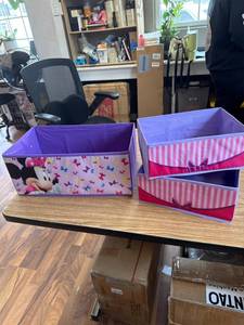 lot 5746 image: Three fabric Minnie mouse baskets