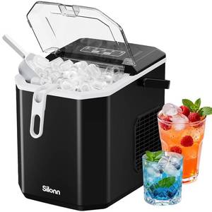 lot 5786 image: $70 Silonn Ice Maker, Portable Carry Handle, 9 Cubes in 6 Mins, see note